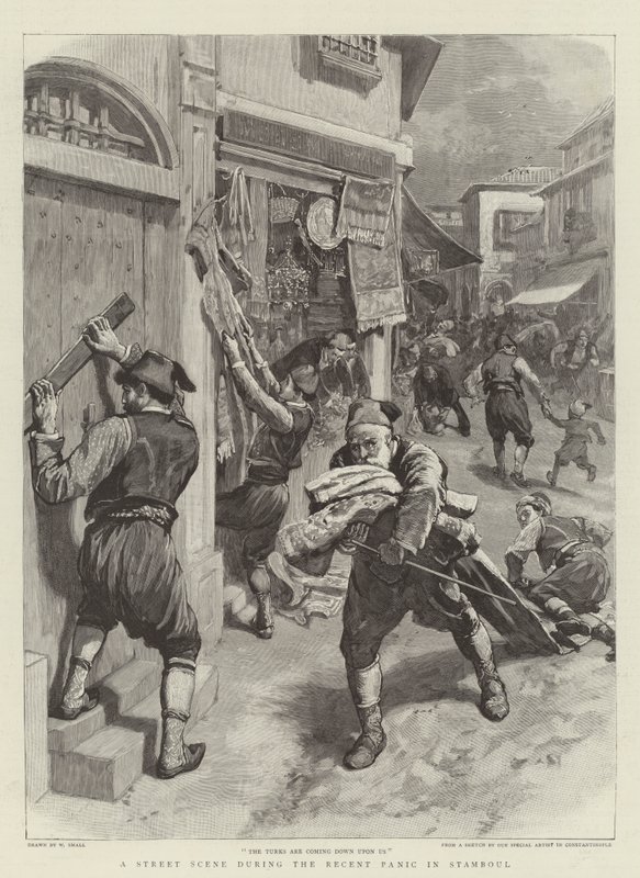 Uma cena de rua durante o recente pânico em Stamboul de William Small