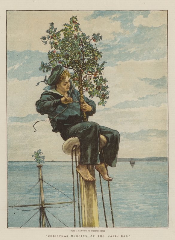 Manhã de Natal, na cabeça do mastro (chromolitho) de William Small