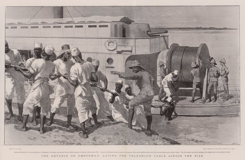 O avanço sobre Omdurman, colocando o cabo telegráfico através do Nilo de William Small