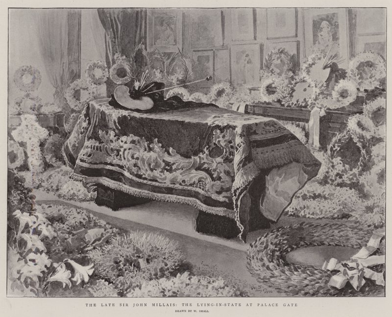 O falecido Sir John Millais, o mentiroso no portão do palácio de William Small
