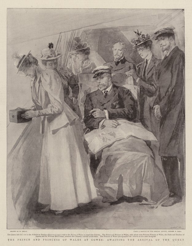O Príncipe e Princesa de Gales em Cowes, aguardando a chegada da rainha de William Small
