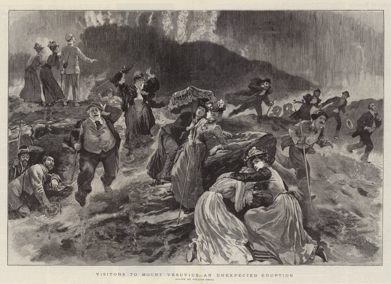 Visitantes do Monte Vesúvio, uma Erupção Inesperada de William Small
