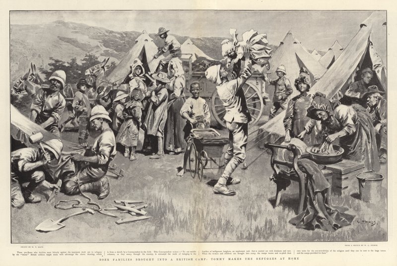 Boer Famílias trazidas para um Acampamento Britânico, Tommy faz os Refugiados em Casa de William T. Maud