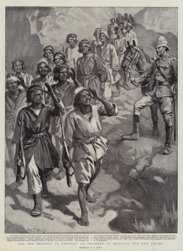 Para a defesa de Chitral, um incidente na perfuração dos novos impostos de William T. Maud