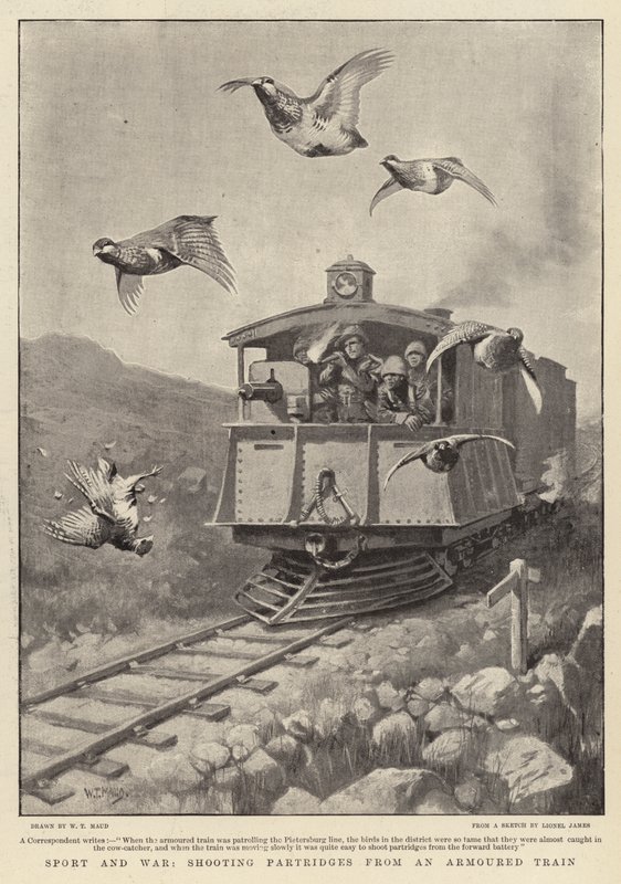 Esporte e Guerra, atirando perdizes de um trem blindado de William T. Maud