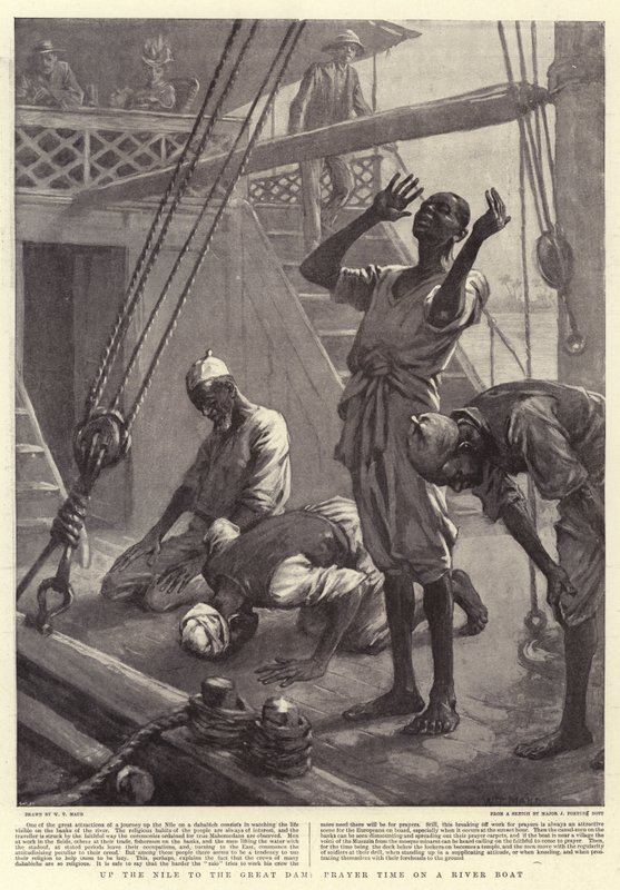 Subir o Nilo até a Grande Represa, Tempo de Oração em um Barco no Rio de William T. Maud