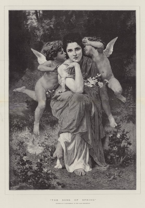 A Canção da Primavera, na Exposição de Paris de William Adolphe Bouguereau
