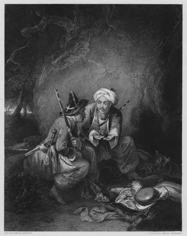 Arabs Dividing Spoil, da foto na Galeria Vernon (gravura) de William (after) Allan