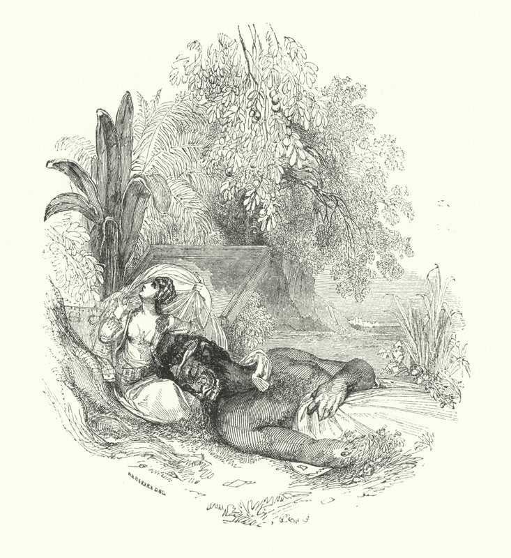 Efreet and Lady (gravura) de William (after) Harvey