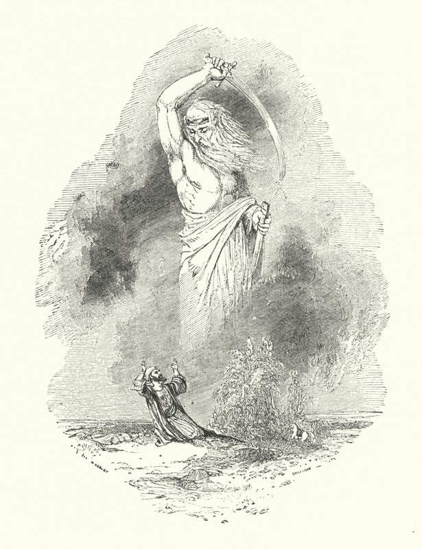 Merchant e Jinee (gravura) de William (after) Harvey