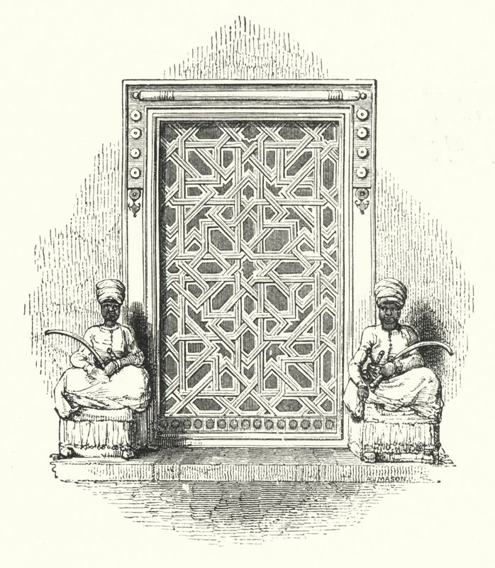 Os dois eunucos na Porta do Ala-ed-Deen (gravura) de William (after) Harvey