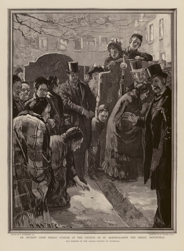 Sexta-feira Santa na igreja de São Bartolomeu o Grande, Smithfield (gravura) de William (after) Hatherell