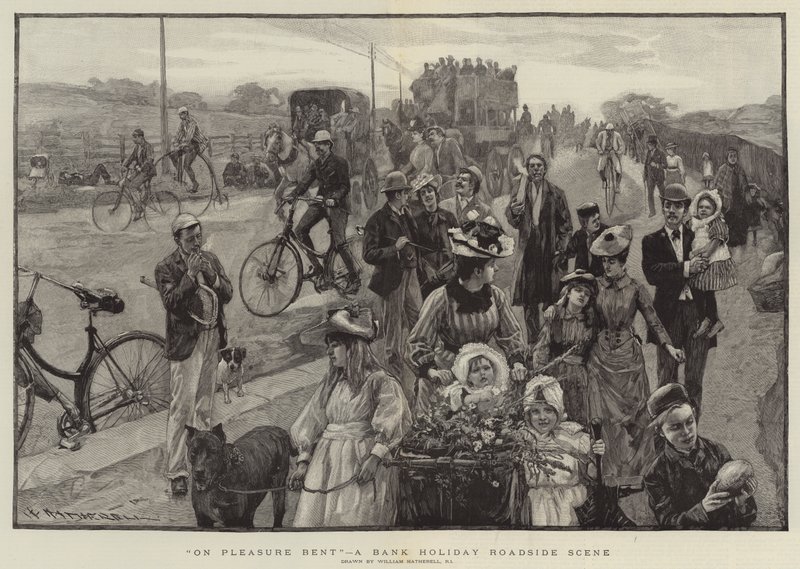 "On Pleasure Bent", uma cena de Bank Holiday Roadside (gravura) de William (after) Hatherell