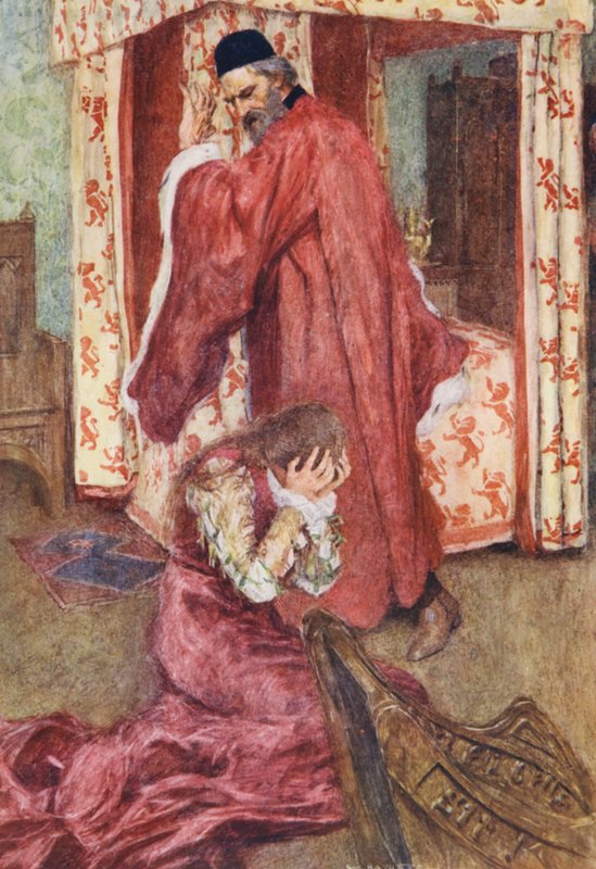 Romeu e Julieta de Shakespeare: Ato III, Cena V (litografia a cores) de William (after) Hatherell