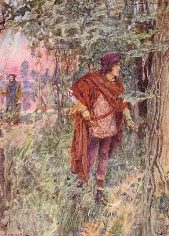 Romeu e Julieta de Shakespeare: Ato I, Cena I (litografia a cores) de William (after) Hatherell
