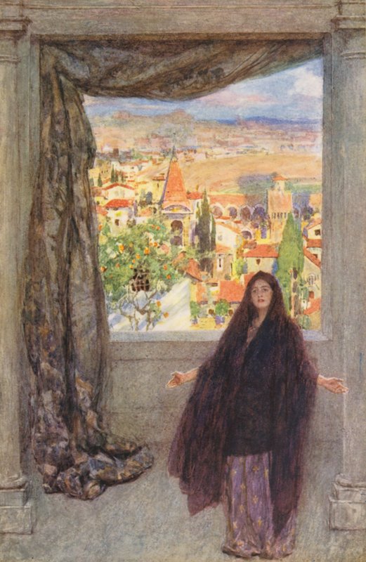Romeu e Julieta de Shakespeare: Prólogo (litografia a cores) de William (after) Hatherell