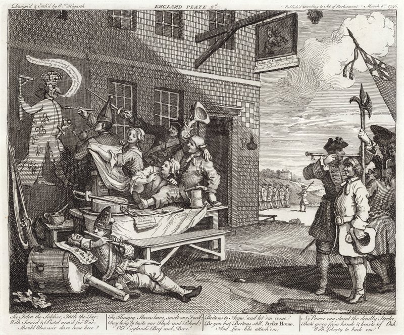 A Invasão - Inglaterra - Placa 2 de William (after) Hogarth
