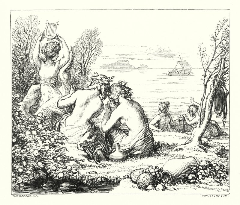 As Fadas do Mar (gravura) de William (after) Mulready