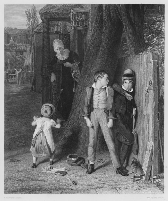 O Lobo e o Cordeiro, da foto da Coleção Real (gravura) de William (after) Mulready