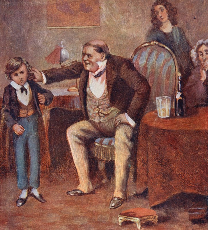 A infância de David Copperfield (litografia a cores) de William (after) Rainey