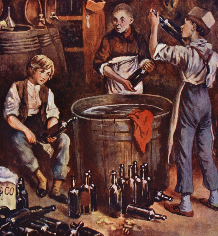 A infância de David Copperfield (litografia a cores) de William (after) Rainey