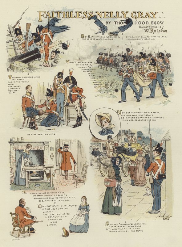Faithless Nelly Gray (cor litho) de William (after) Ralston