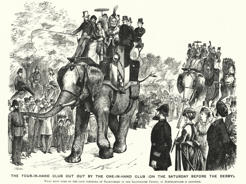 Soco cartoon: The Four-in-Hand Club Recortado pelo One-in-Hand Club (no sábado antes do Derby) (gravura) de William (after) Ralston