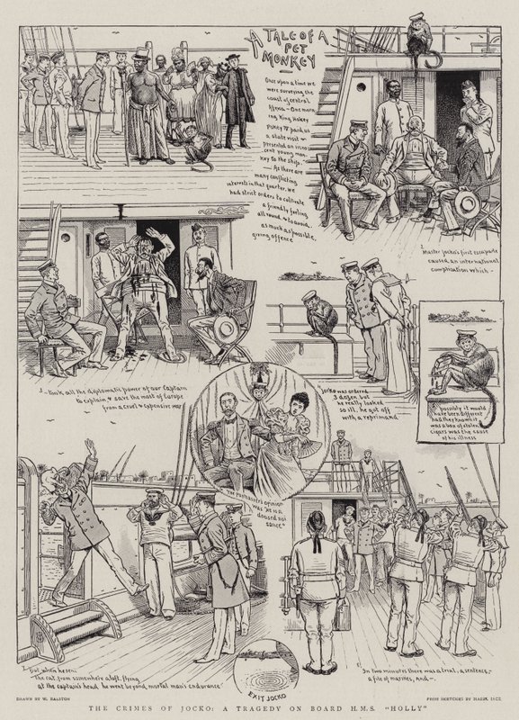 The Crimes of Jocko, a Tragedy on Board HMS "Holly" (gravura) de William (after) Ralston