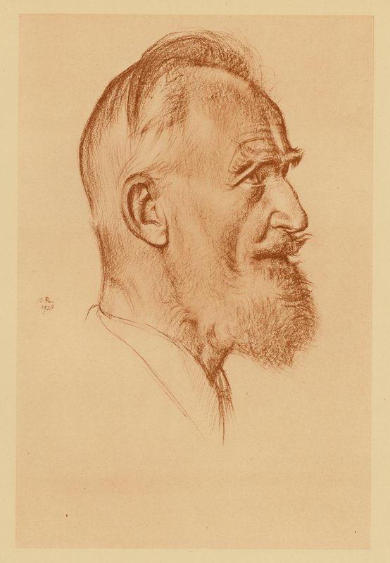 Retrato de George Bernard Shaw (litografia) de William (after) Rothenstein