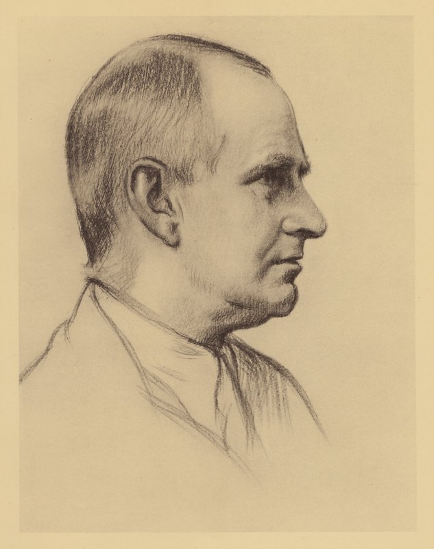 Retrato do Professor A S Eddington (litografia) de William (after) Rothenstein