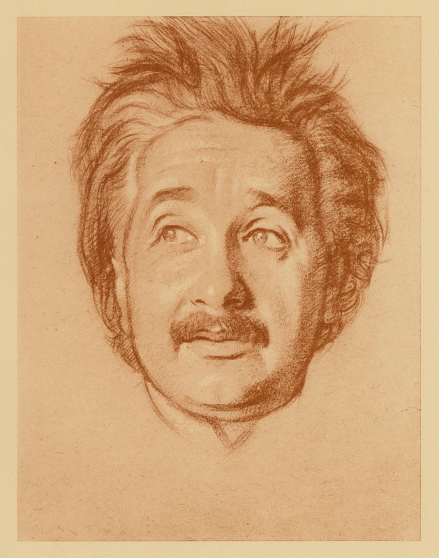 Retrato do Professor Albert Einstein (litografia) de William (after) Rothenstein