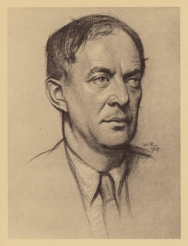Retrato de Walter de la Mare (litografia) de William (after) Rothenstein