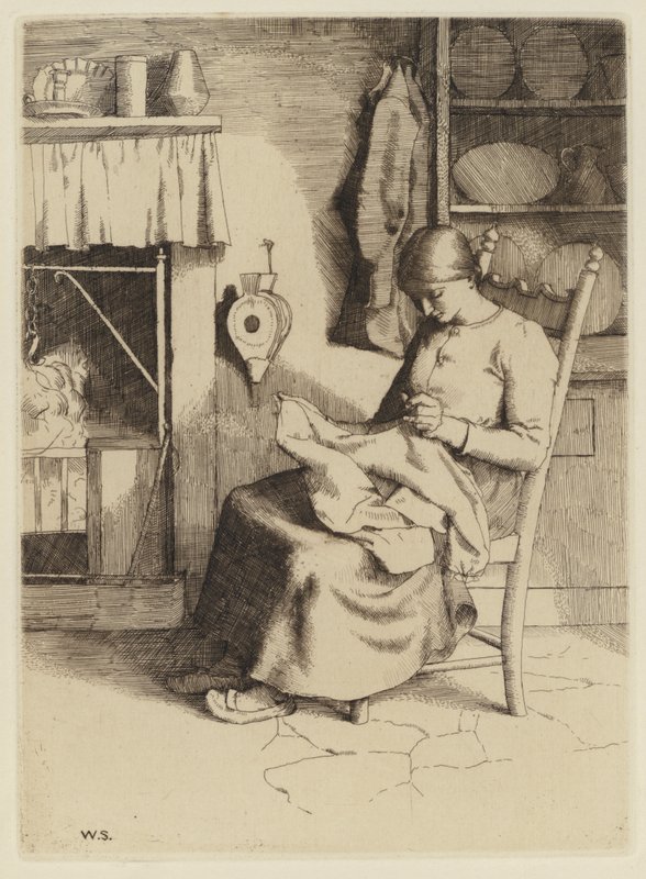 Progresso do Peregrino de Bunyan: Misericórdia em seu trabalho (gravura) de William (after) Strang