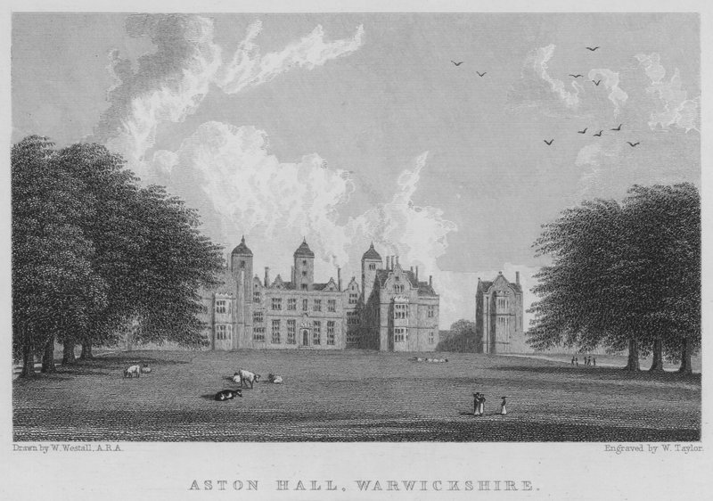 Aston Hall, Warwickshire (gravura) de William (after) Westall