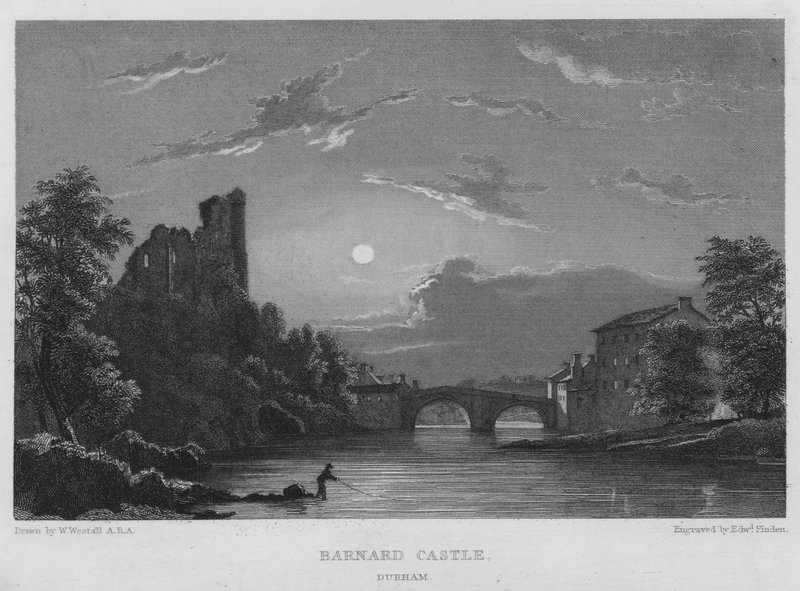 Barnard Castle, Durham (gravura) de William (after) Westall