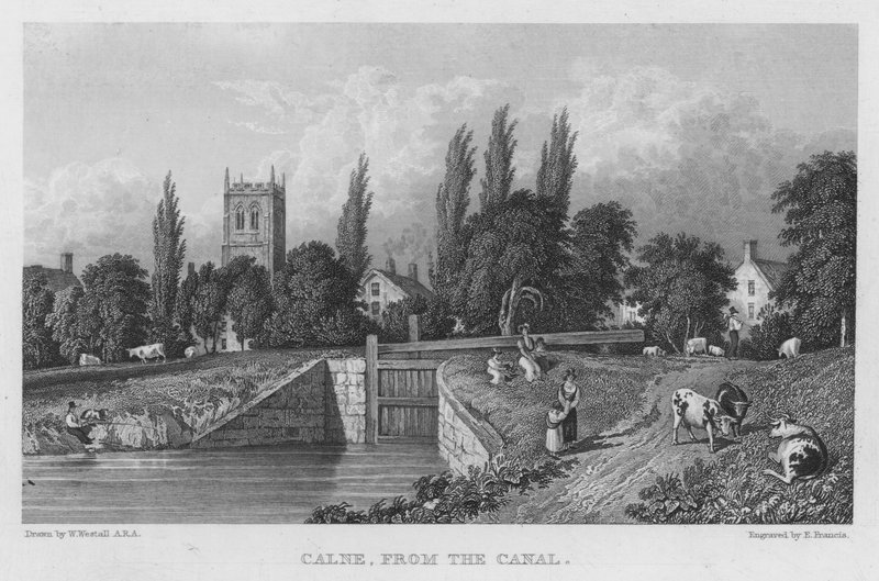 Calne, do Canal (gravura) de William (after) Westall