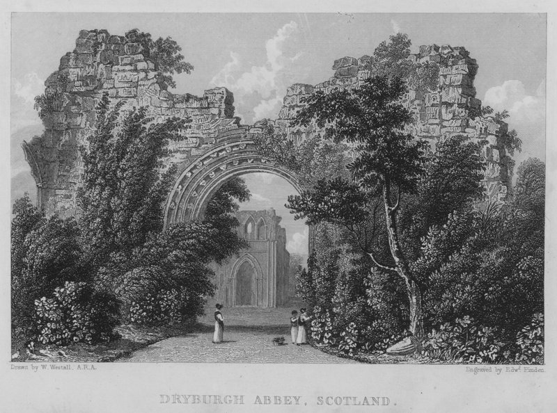 Dryburgh Abbey, Escócia (gravura) de William (after) Westall