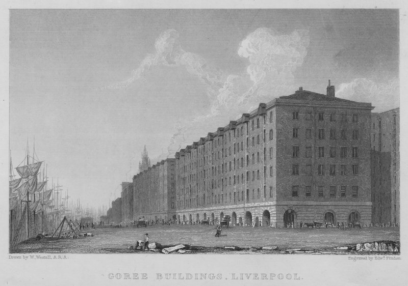 Edifícios Goree, Liverpool (gravura) de William (after) Westall