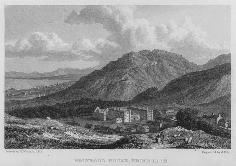 Holyrood House, Edimburgo (gravura) de William (after) Westall
