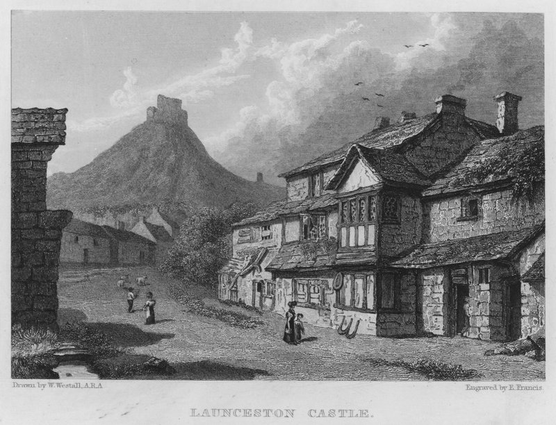 Castelo de Launceston (gravura) de William (after) Westall