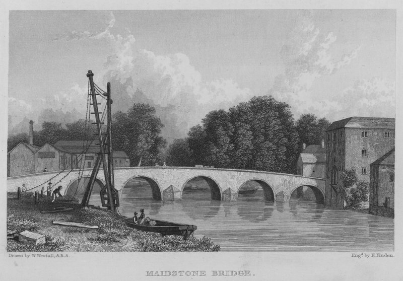 Ponte Maidstone (gravura) de William (after) Westall