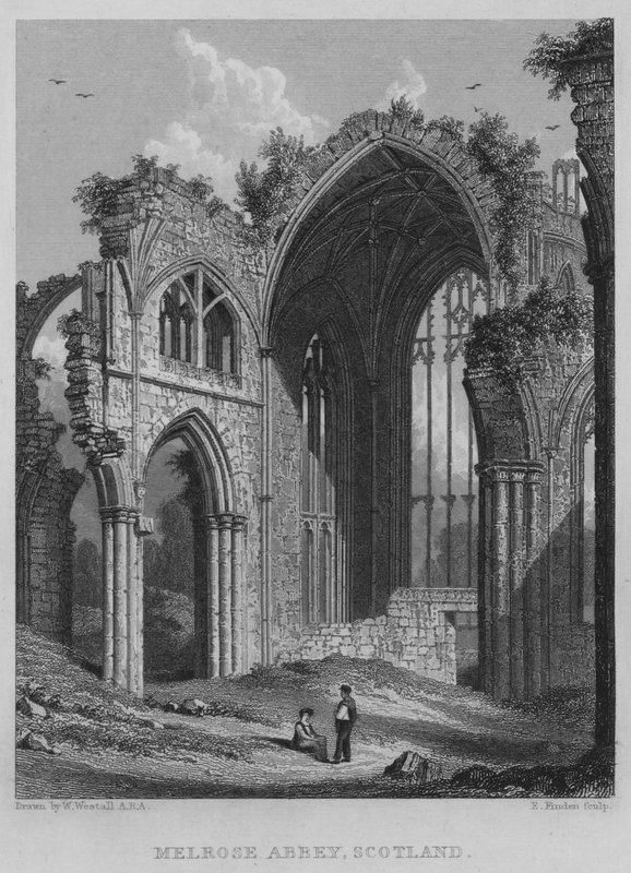 Abadia de Melrose, Escócia (gravura) de William (after) Westall