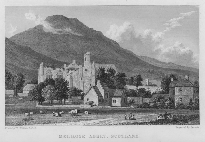 Abadia de Melrose, Escócia (gravura) de William (after) Westall