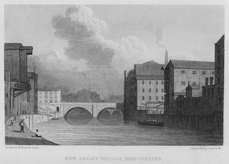 New Bailey Bridge, Manchester (gravura) de William (after) Westall