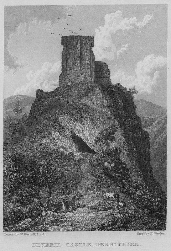 Peveril Castle, Derbyshire (gravura) de William (after) Westall