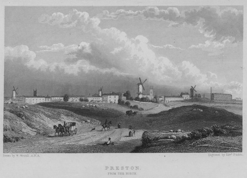 Preston, do Norte (gravura) de William (after) Westall