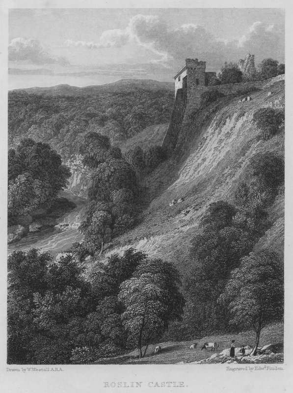 Castelo de Roslin (gravura) de William (after) Westall