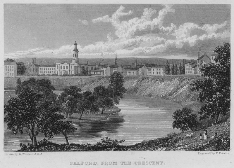 Salford, do Crescente (gravura) de William (after) Westall