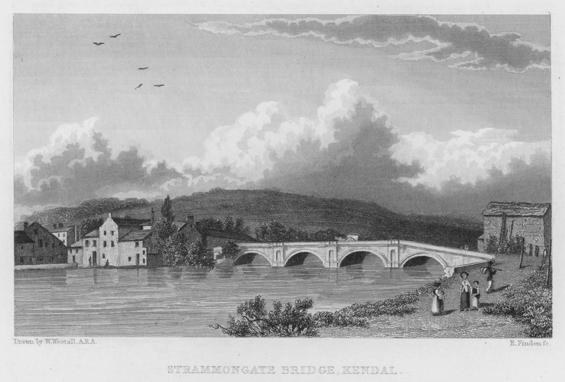 Strammongate Bridge, Kendal (gravura) de William (after) Westall