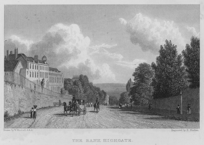 O Banco, Highgate (gravura) de William (after) Westall